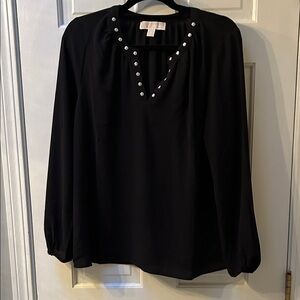 Michael Kors Black Blouse with Silver Studs